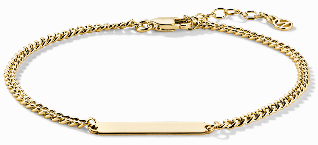 Engravable Bar Curb Chain Bracelet