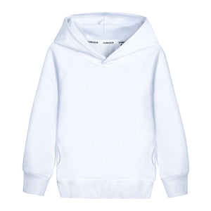 Embroidered White Hooded Sweatshirt